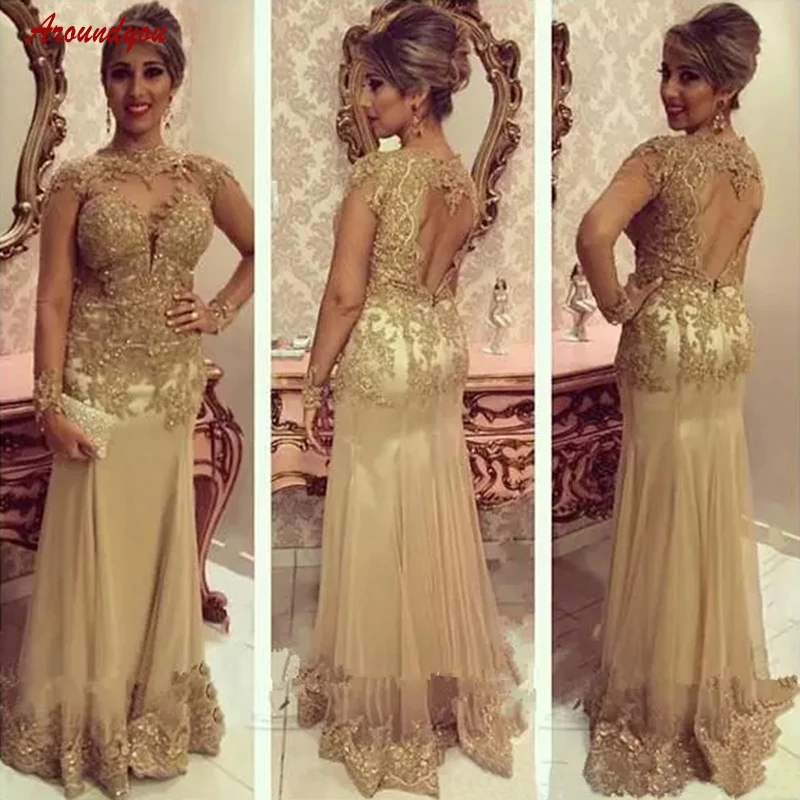 

Золотые кружевные платья для матери невесты для свадебной вечеринки женские сексуальные вечерние платья для жениха крестной матери 2018