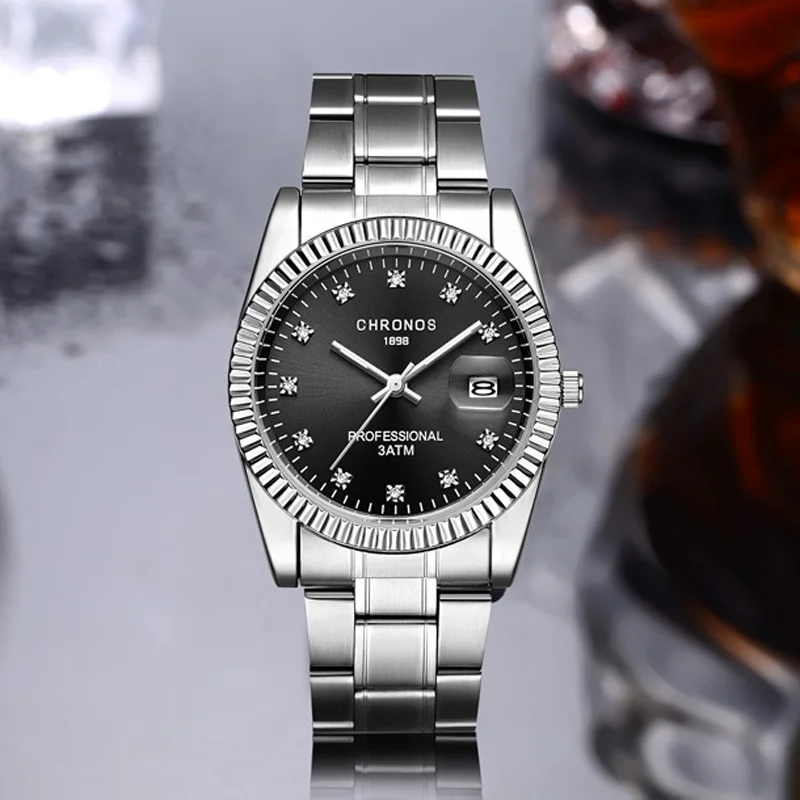 Часы CHRONOS мужские кварцевые водонепроницаемые|masculino|masculinos relogiosmasculino watch |