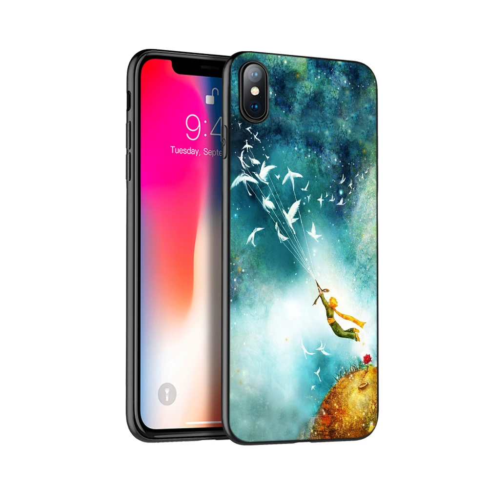 Черный чехол из ТПУ для iphone 5 5s SE 2020 6 6s 7 8 plus x 10 XR XS 11 pro MAX Маленький принц и лиса |