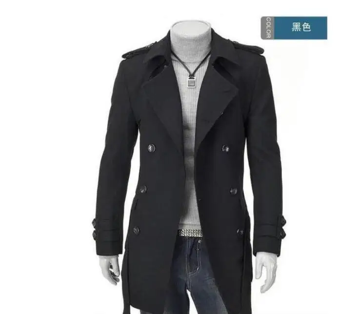 Серое повседневное шерстяное пальто с длинным рукавом мужские куртки и 2020
