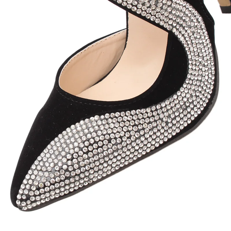 Женские замшевые туфли лодочки на высоком каблуке с пряжкой и ремешком b85 лето