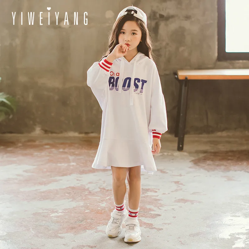 Платье для девочек осень 2018 новая детская одежда отдыха среднего возраста с