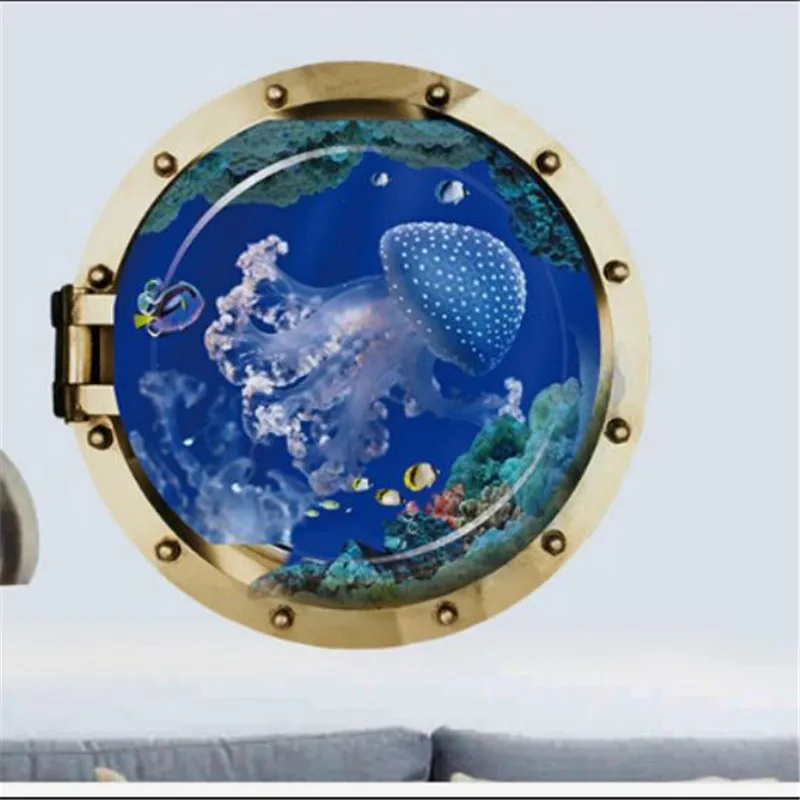 DIY 3D морские животные портол наклейки на стену виниловые для детской комнаты
