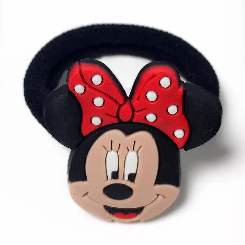 2 шт. disney Микки Мышь Детская резинка для волос Головные уборы подарки для девочек Мультяшные волосы кольцо круг кукла аксессуары косметические резинкой - Цвет: Серебристый