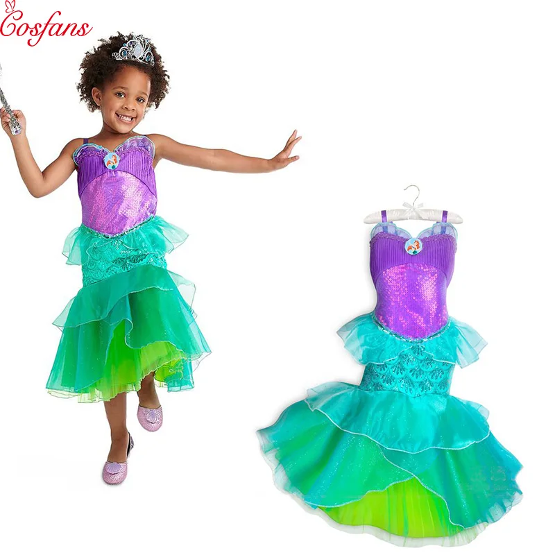

Юбка русалки, маскарадный костюм для девочек, Детский Костюм Русалки с хвостом, модные костюмы на Хэллоуин, 2019