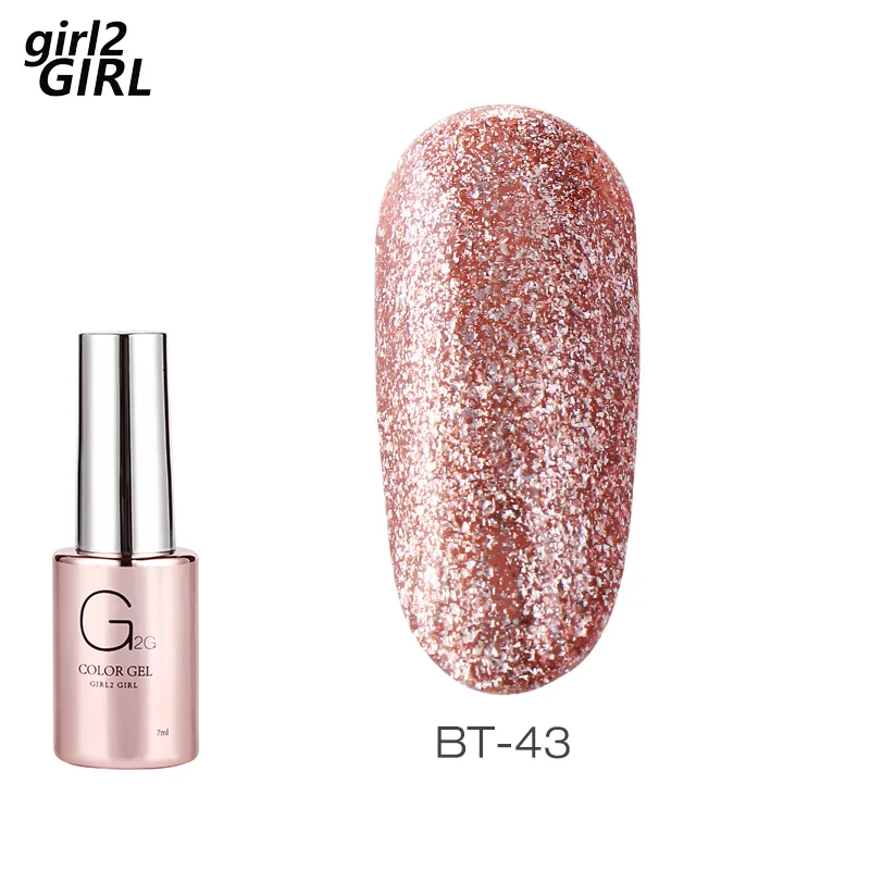 BT-43 GIRL2GIRL УФ-гель для ногтей замочить от длительного платинового цвета - Цвет: BT-43