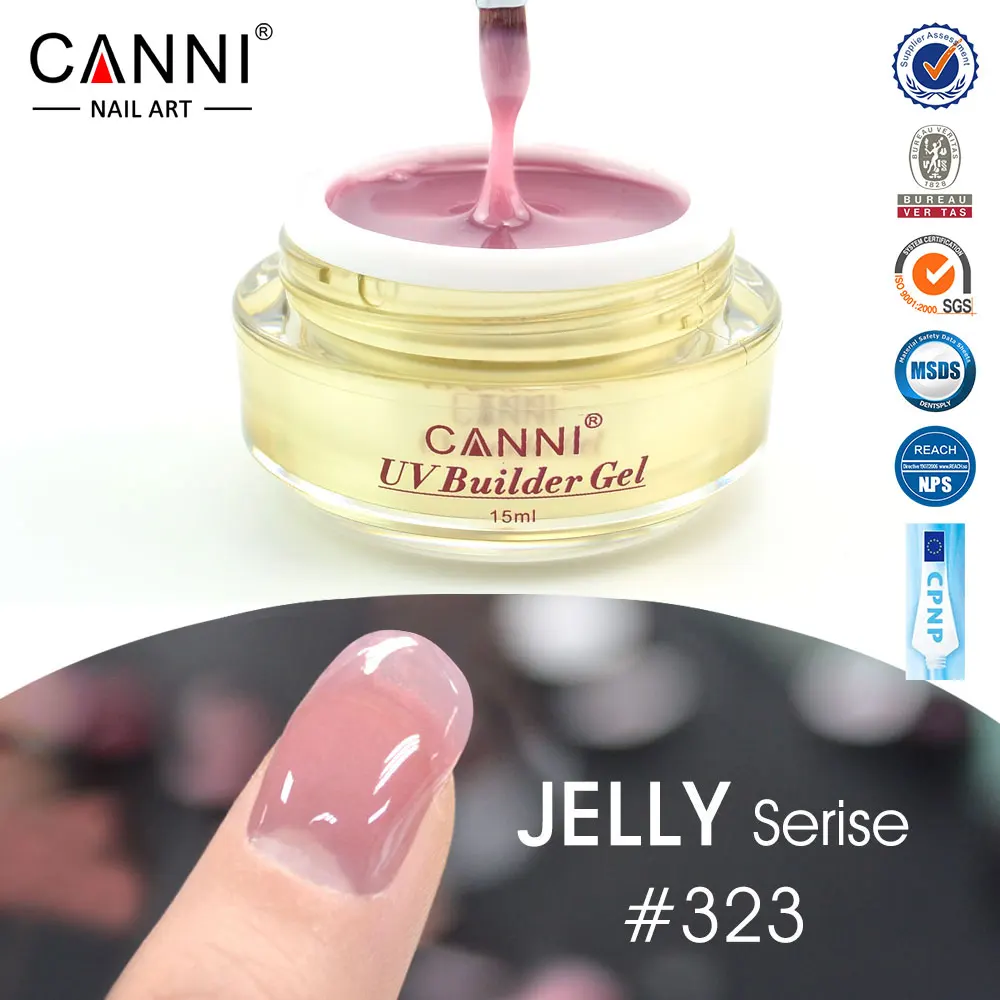 323 CANNI, Золотая бутылка, 15 мл, камуфляж, тонкая, легкая, сухая, УФ, замачивается, 25, телесного цвета, желе, гель для ногтей, для наращивания, формирующий гель, лак - Цвет: 323