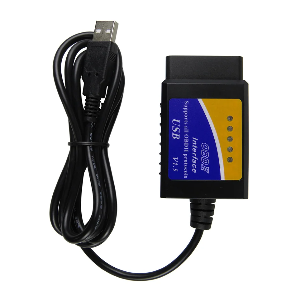 ELM327 V1.5 USB кабель obd-ii Европейская система бортовой диагностики v1.5 считыватель