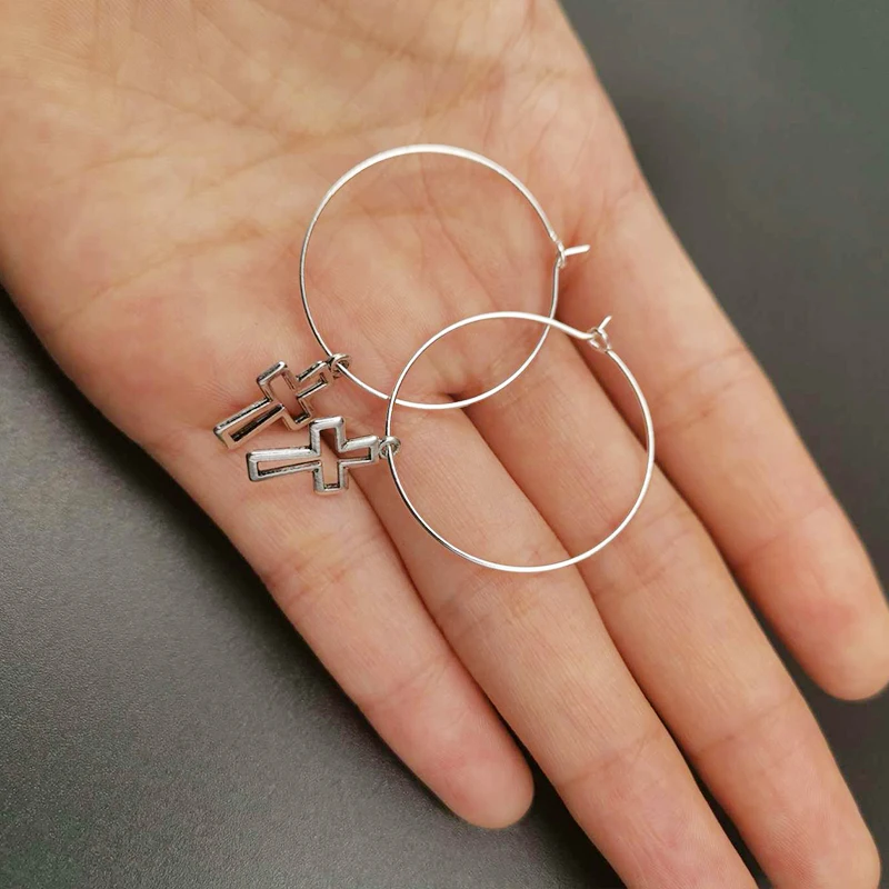 Серьги кольца женские винтажные металлические серебристые|Серьги-кольца| |