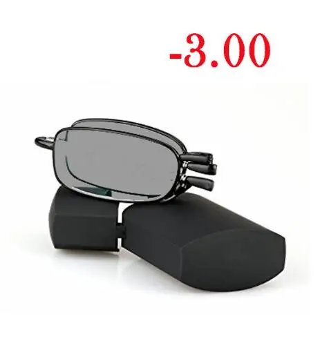 WEARKAPER, сплав, оправа, солнцезащитные очки, складные, фотохромные, готовые, для мужчин, близорукость, очки, оправа, оптическая, близорукость, очки, очки, мужские - Цвет оправы: -3.00