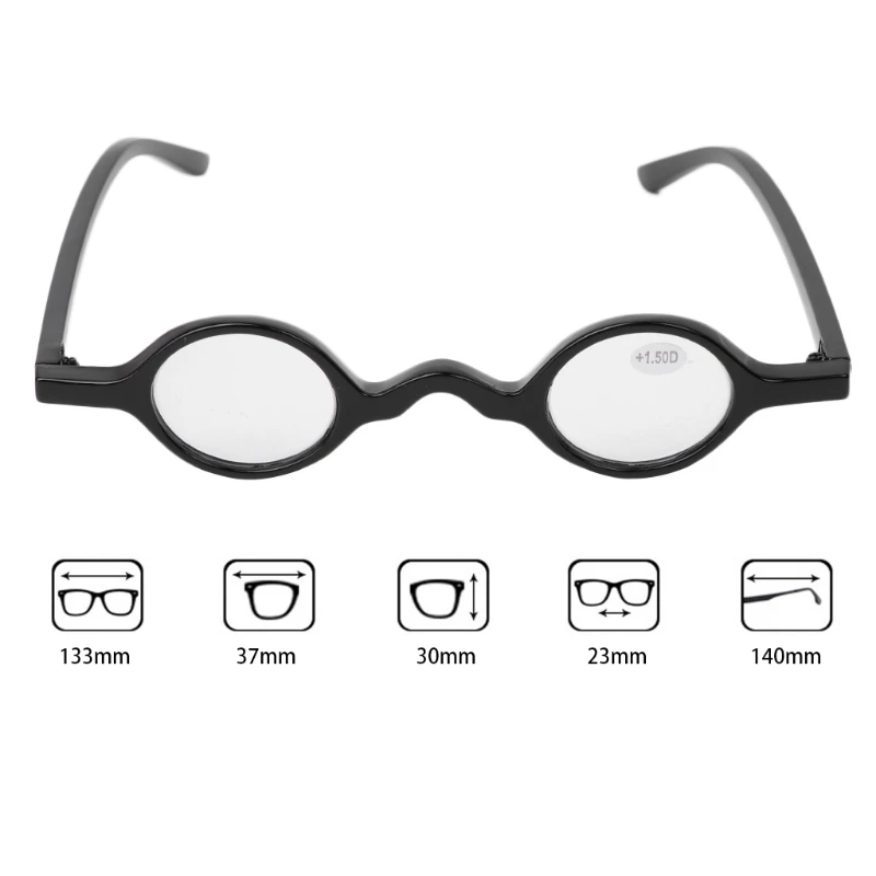 

Vintage Small Round Oval Frame Reading Glasses Presbyopia Eyeglasses +1.5 To +3.5
