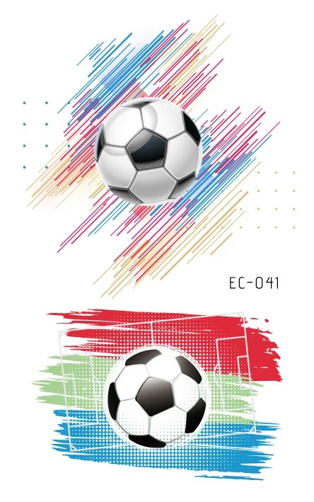 EC-041 Rocooart футбольные фанаты татуировки наклейки футбольная игра поддельные тату боди-арт водонепроницаемые Временные татуировки для футбольного матча Вечерние - Цвет: EC-041