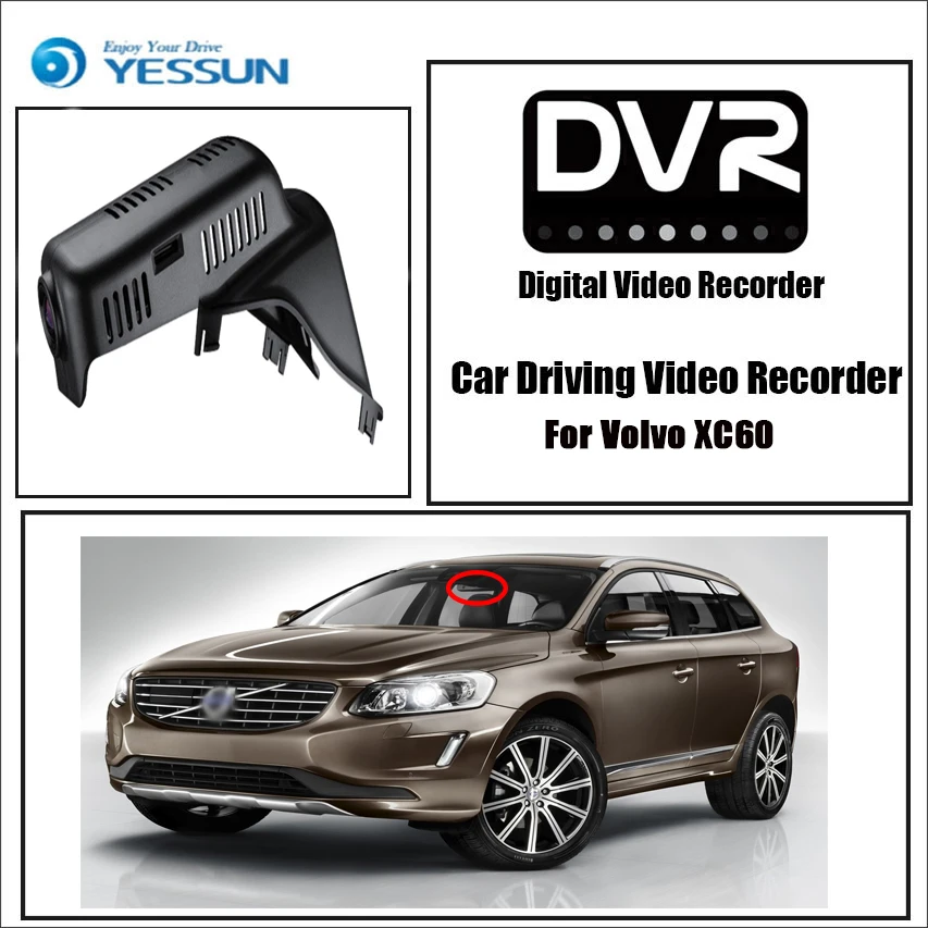 YESSUN для Volvo XC60 Автомобильный видеорегистратор DVR Мини приложение управления Wifi