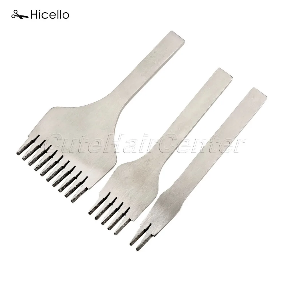 

Hicello 3Pcs/set Leather Craft Tools Pitch Steel Leathercraft Hole Punch Maker Stitching Tool Leather Hole Tools 2+5+10 Prong