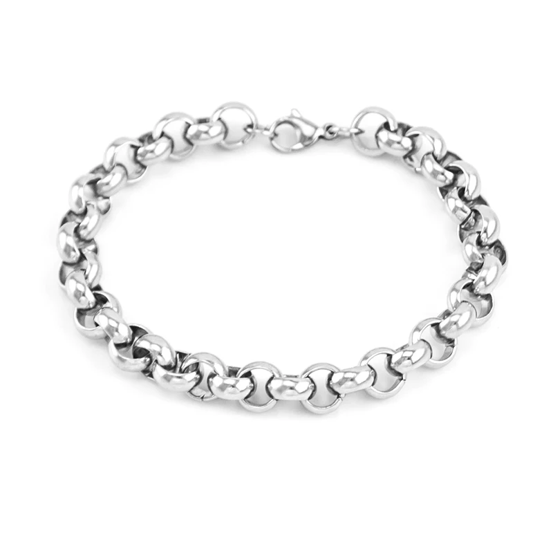 Simsimi распродажа хип-хоп круглая цепочка Роло 10 мм браслеты &quotRolo&quot мужской