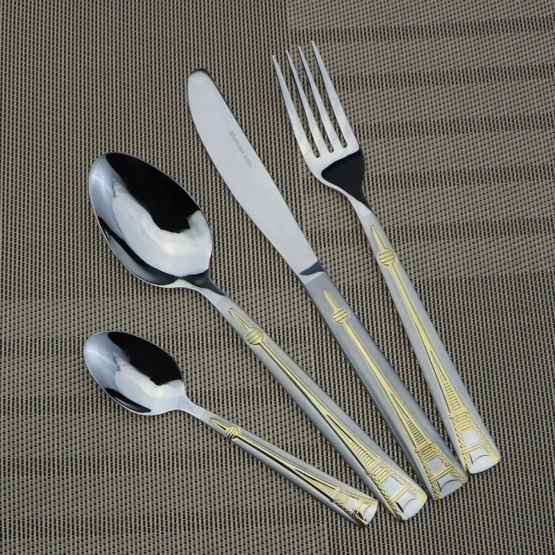 Berglander высоком Класс посуда торт сервер Ужин Ножи и вилки набор столовых приборов