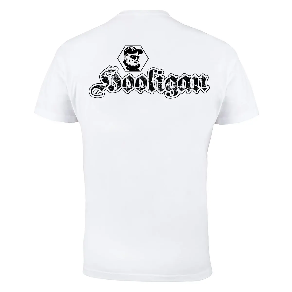 Мужская белая футболка из 100% хлопка с двойной стороной смешной хулиганс