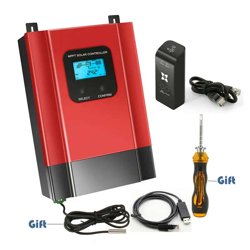 with RS485 BOX-M1 ESmart3 со слежением за максимальной точкой мощности, 40A за максимальной точкой мощности, Солнечный контроллер заряда Max 150VDC Вход обратно-светильник ЖК-дисплей солнечный регулятор RS485 Порты и разъёмы с ЖК-дисплей 12V 24V 36V 48V авто - Цвет: with RS485 BOX-M1