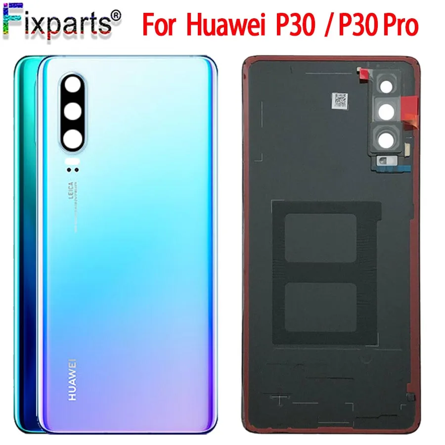 

Задняя крышка батарейного отсека для Huawei P30 ELE L09 L29, задний стеклянный корпус для Huawei P30 Pro, Крышка батарейного отсека с объективом камеры VOG L04