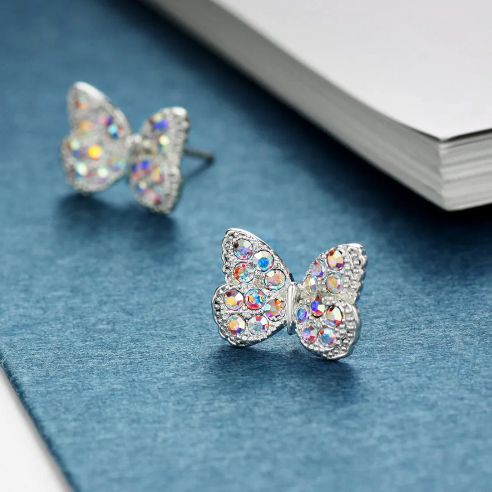 Серьги-гвоздики Neoglory с фианитами женские модные маленькие милые ювелирные