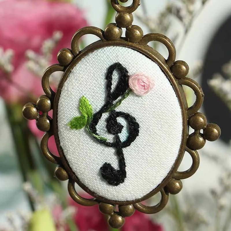 Necklace Earring Embroidery Kits Needlework Flower DIY Cross Stitch Sets with Hoop Handmade Swing Craft Creative Gift Unfinished | Дом и сад