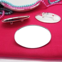 wholesale 50piece silver plated white brooch blank jewelry with safety pin for 3040mm bezel cabochons