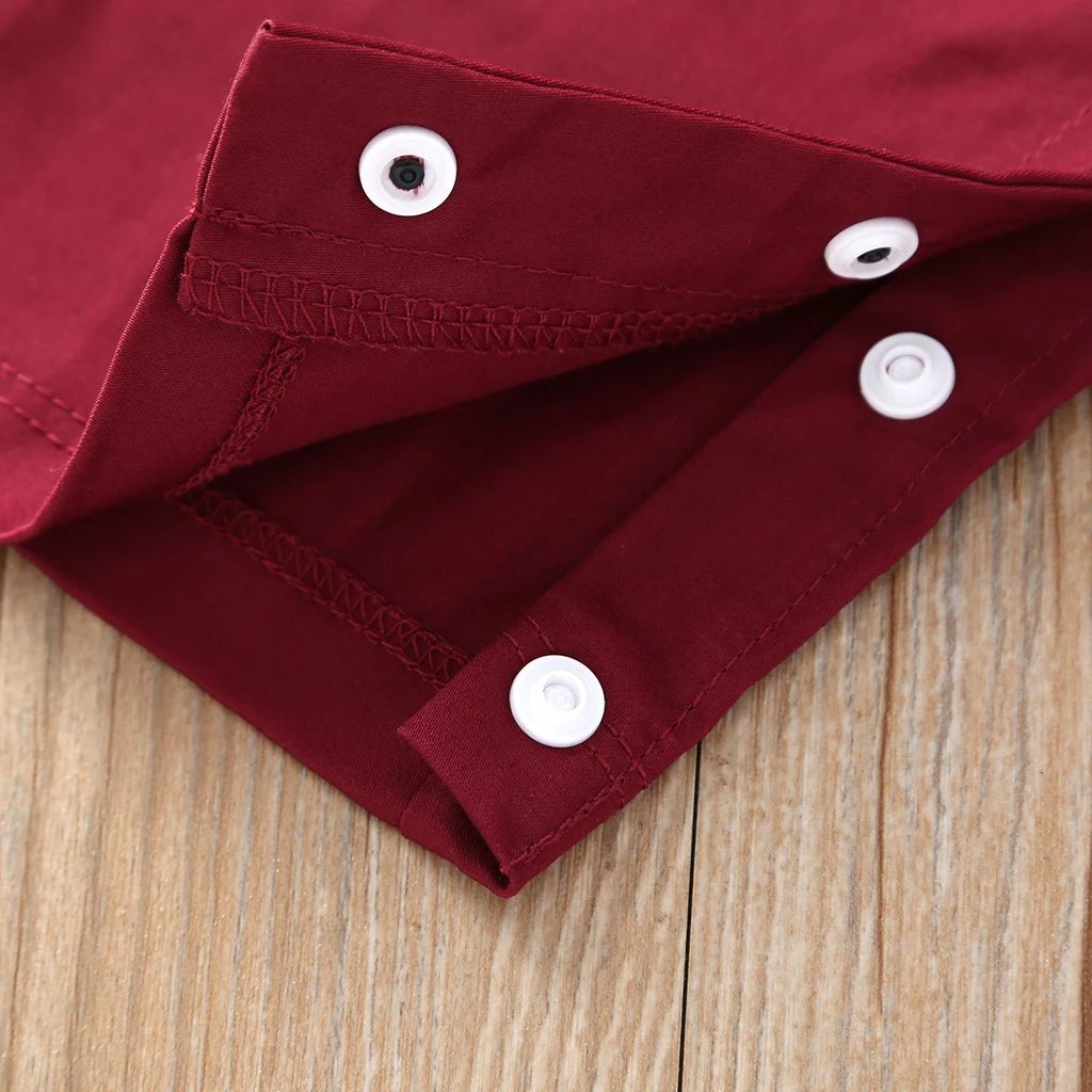 2019 летняя одежда для маленьких мальчиков красный джентльменский комбинезон с