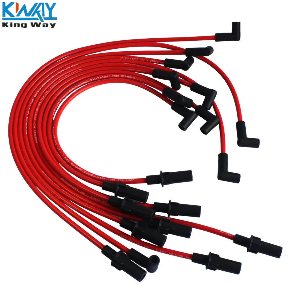 Бесплатная доставка King Way Performance Red Spark Plug провод Набор для 1990 2003 Dodge 1500 2500 3500