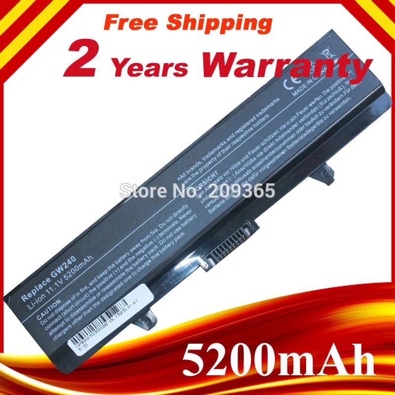 Аккумулятор для ноутбука GW240 HP297 M911G 6 ячеек Dell Inspiron 1525 1526 1545 1546 1440 1750 Vostro 500|battery