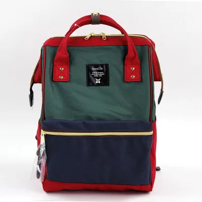 green and red Школьные рюкзаки для подростков, девочек и мальчиков, школьный рюкзак anello, сумка для колледжа, легкое кольцо, рюкзак - Цвет: green and red