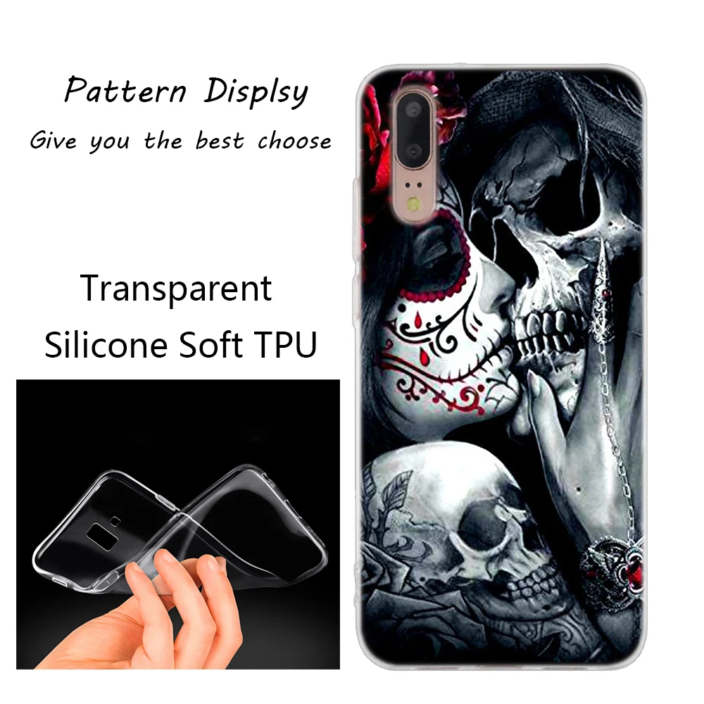 002 Мягкий силиконовый чехол Catrinas и skull для huawei P30 P20 P10 P9 P8 Lite P30 P20 Pro Mini PSmart Plus, Модный чехол - Цвет: 002