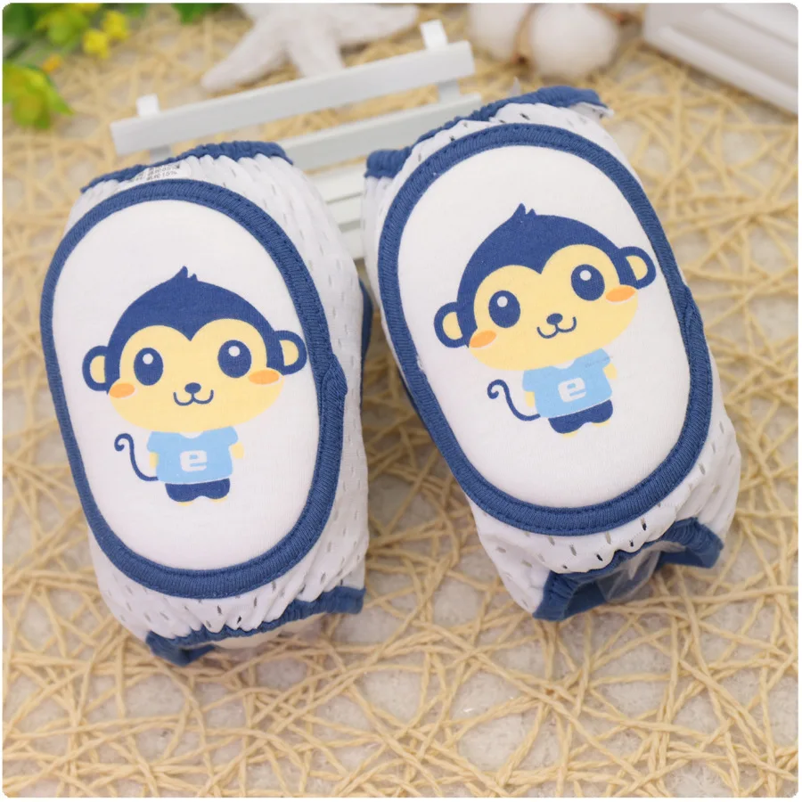 blue monkey Детские наколенники, детская подушка, детские гетры, дышащие наколенники для ползания, налокотники, защитные Регулируемые Наколенники - Цвет: blue monkey