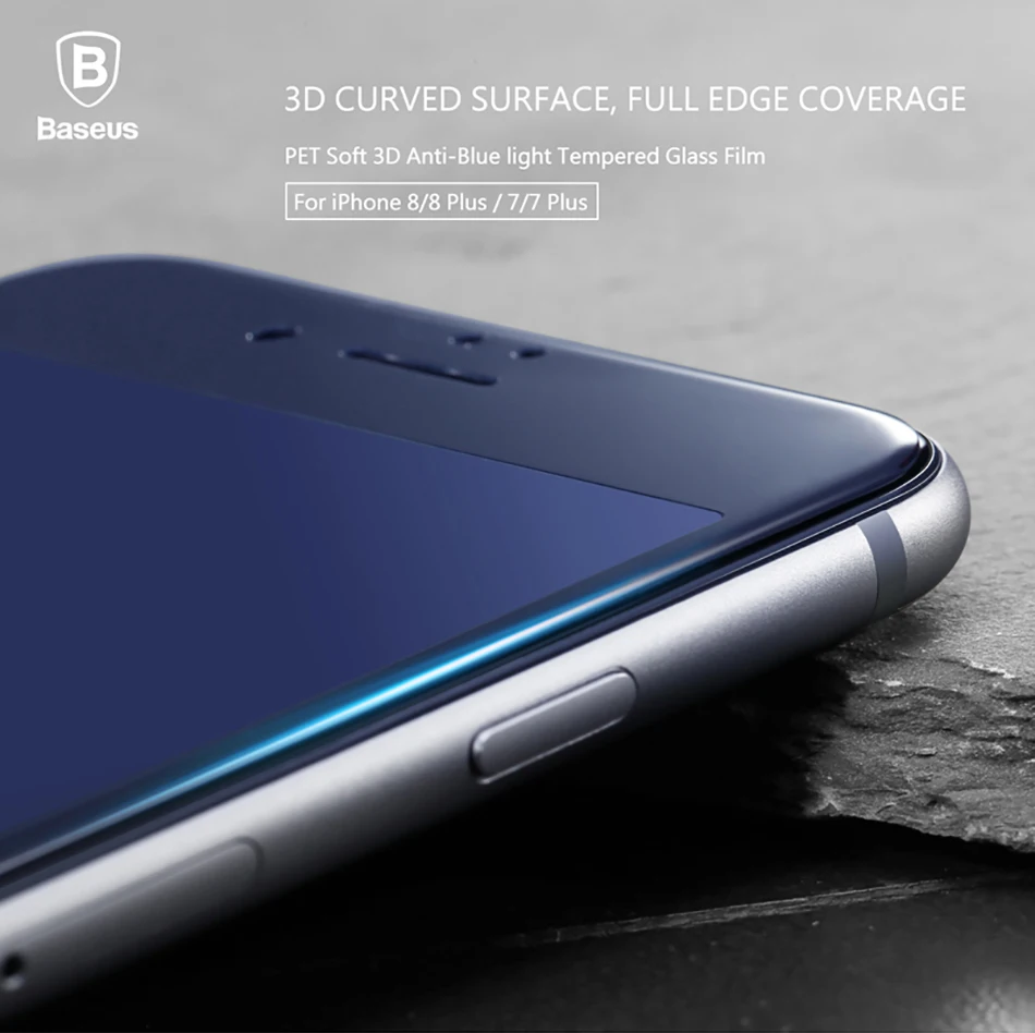 Baseus 0,23 мм Защитная пленка для экрана для iPhone 8 8 plus, тонкое закаленное стекло для iPhone 7 7 plus, пленка на весь корпус, Защитное стекло для экрана