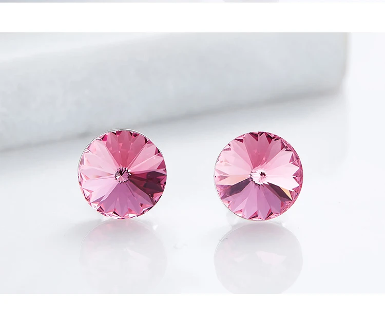 CDE 925 пробы серебряные серьги, украшенные кристаллами Swarovski, круглые геометрические серьги-гвоздики, женские подарочные украшения для ушей
