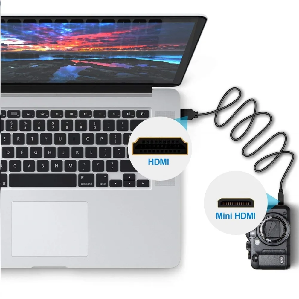 Мини HDMI к кабель папа мужчине 3D 1080p поддержка планшета видеокамера камера игровая