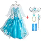 Платье принцессы для девочек; платье Снежной Королевы Эльзы; костюм; детская одежда для костюмированной вечеринки; платья для маленьких детей; fantasia infantis vestido Menina