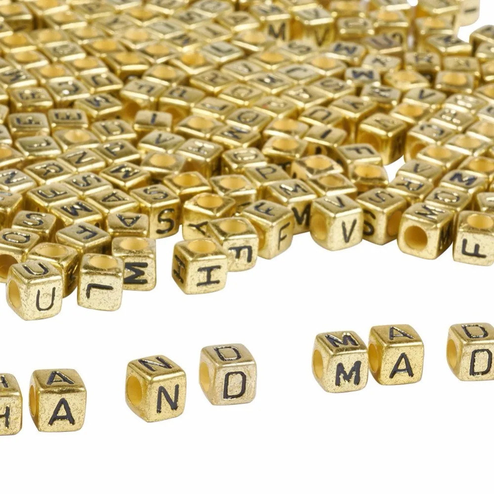 500 шт. бусины в виде букв Мандарин 6 х6 мм|alphabet beads|cube beadsbeads letters |