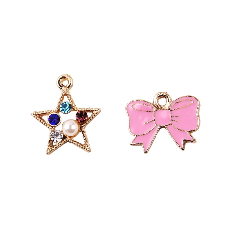 Diy Jewelry Accessories Earrings Hand Made Material Bracelet Pendant Drop Oil Alloy Wings Cat Stars Bow 10pcs | Украшения и