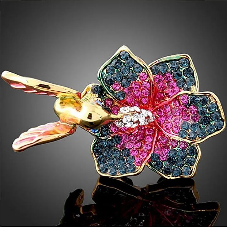 Винтажные Изысканные кольца из сплава с изображением цветов и птиц модные