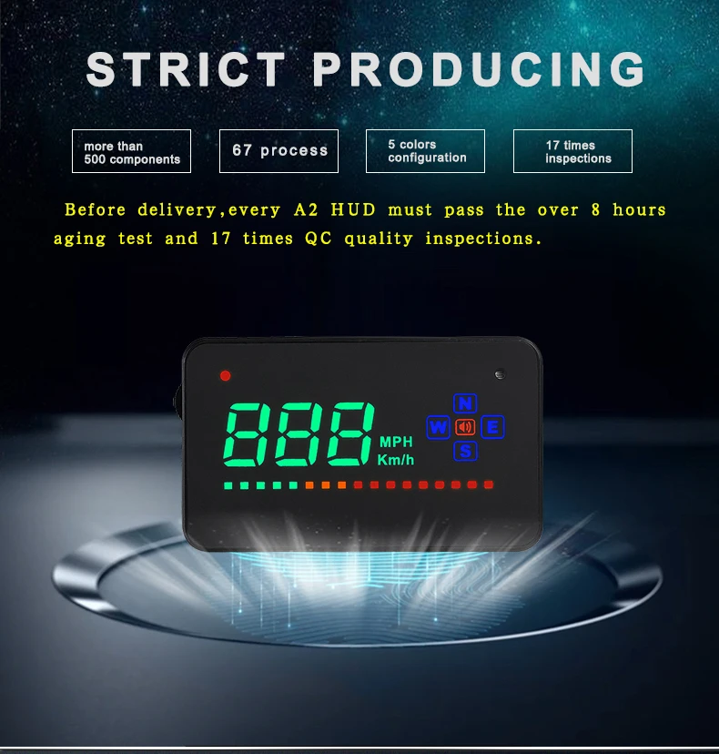 

A2 HUD 3.5 inch GPS Car Head Up Display Compatible with All Car Speed Projector GPS Digital Car Speedometer Windshield Projector