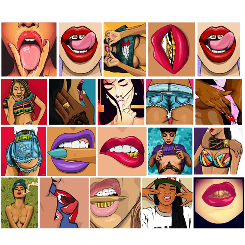 50 pcs/pack waterproof Lips Fashion Style Graffiti Stickers Mobile Phone stickers iphone sticker DIY Decoration | Мобильные телефоны