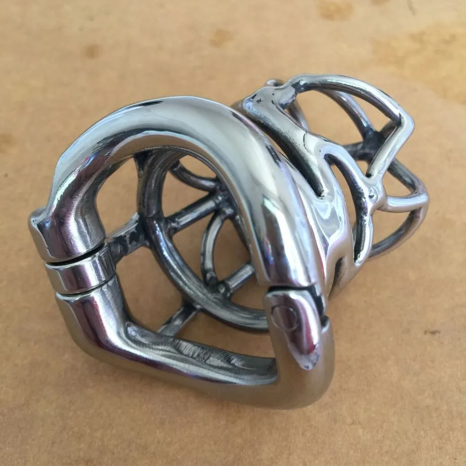 Новый кривой стопорное кольцо дизайн мужской Малый Нержавеющая сталь клетка