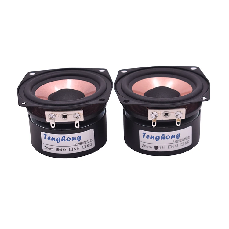 Tenghong 2 шт. 2,5 дюймов Hi-Fi аудио Динамик 4/8Ohm 8-15 Вт полный диапазон рабочего высокая чувствительность НЧ СЧ тройной громкоговоритель "сделай сам"