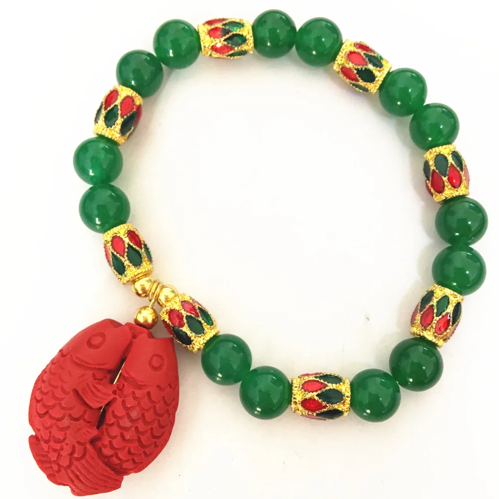 Полудрагоценных черный красный зеленый круглый халцедон нефриты браслет