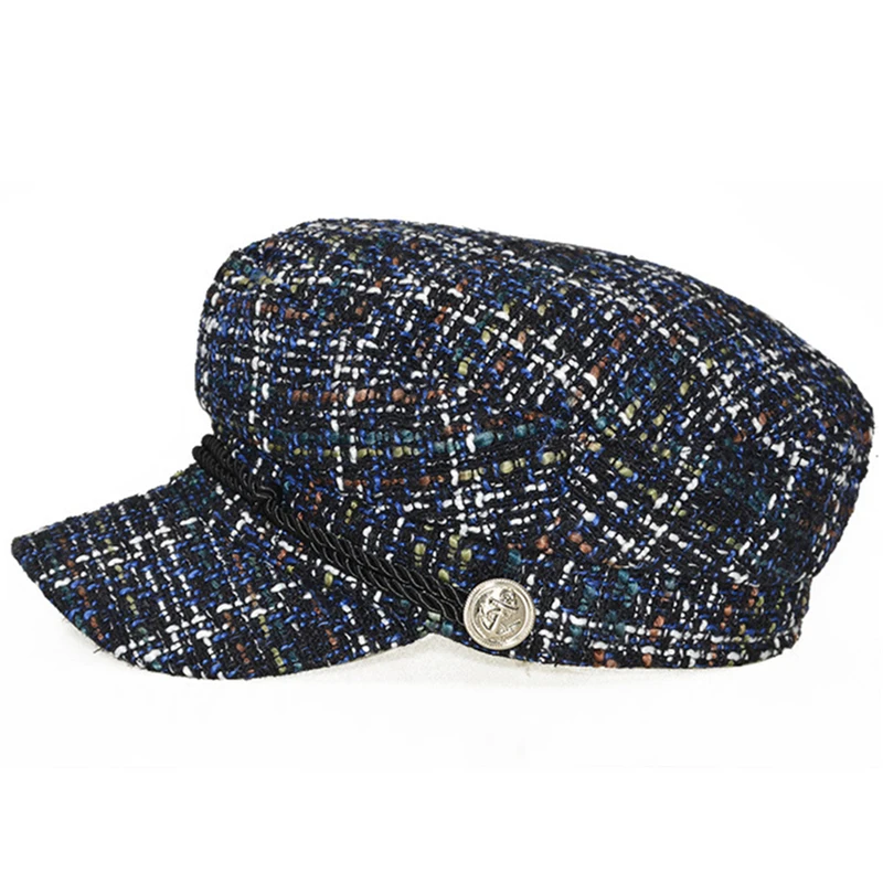 Высококачественные женские шикарные береты кружевные шапки с козырьком для
