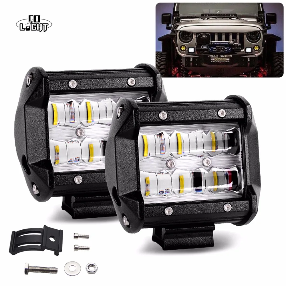 CO светильник Led бар 4 дюйма светодиодный рабочий 12 в 24 6000 К DRL авто противотуманный