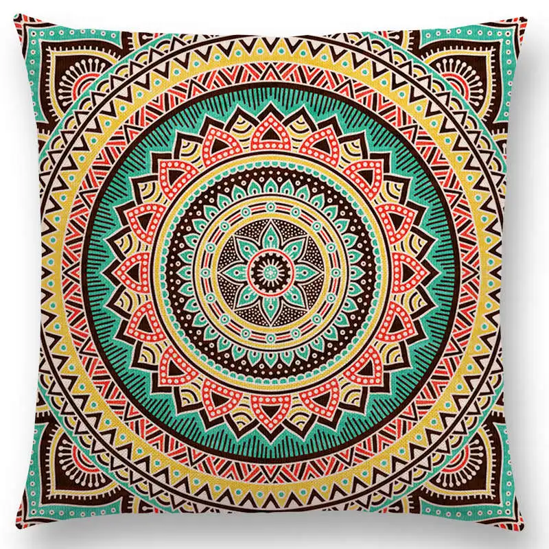 Хиппи Мандала в богемном стиле радуги с цветочным рисунком Диван Подушка Чехол