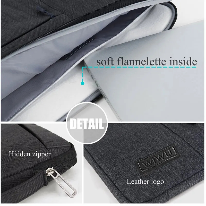 

WIWU Laptop Sleeve Bag for MacBook Pro 13 15 Case for Xiaomi Air 13 Waterproof Laptop Case for Lenovo 14 Bag for MacBook Air 13