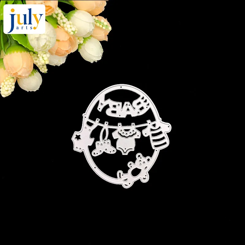 Julyarts Baby Letter Cutting Dies Metal Ellipse Frame Stencils For DIY Scrapbooking Paper Photo Album Teddy Bear Craft | Дом и сад