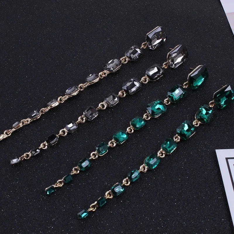 JOUVAL из разноцветного прозрачного Стразы длинные висячие серьги для женщин